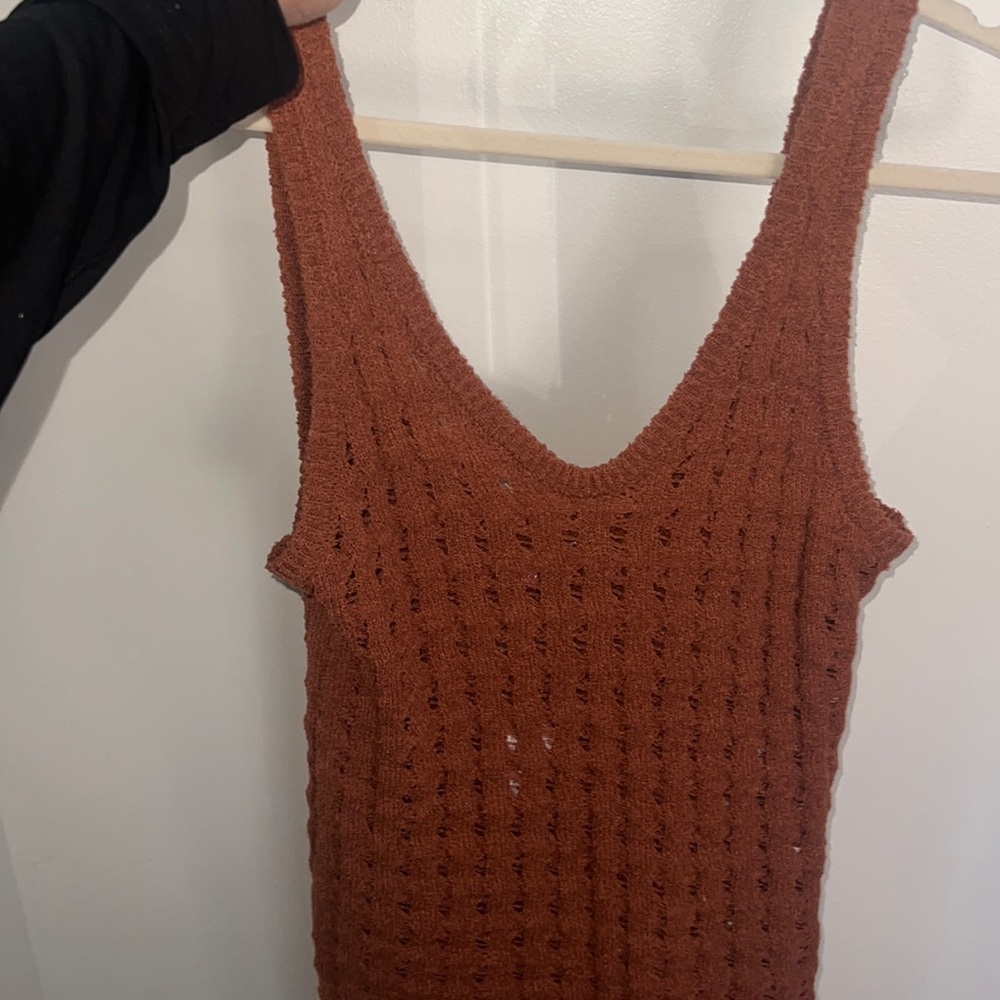 Knitted rust burnt orange cover up dress